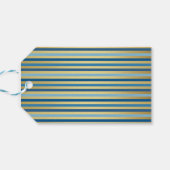 ハッピーバースデーエレガントブルー金ゴールド名前をカスタムする ギフトタグ (裏面横)