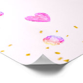 ハッピーバースデーエレガントプリンセスと宝石オンピンク ポスター (角)