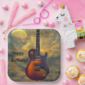 ハッピーバースデーエレキギター ペーパープレート (パーティー)