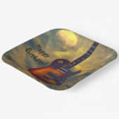 ハッピーバースデーエレキギター ペーパープレート (傾斜あり)