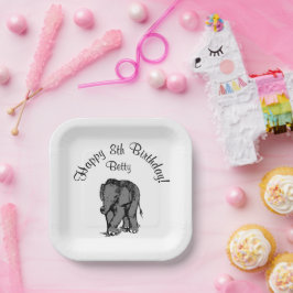 ハッピーバースデーエレファントベティ98位 ペーパープレート