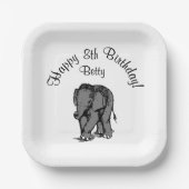 ハッピーバースデーエレファントベティ98位 ペーパープレート (正面)