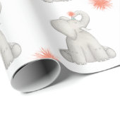 ハッピーバースデーエレファントポムポムラッピング紙 ラッピングペーパー (ロールコーナー)