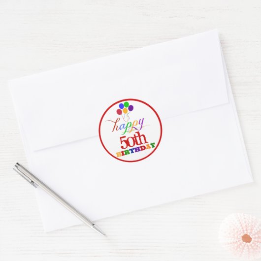 ハッピーバースデーエージカスタムのシール ラウンドシール (封筒)