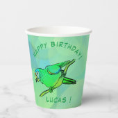 ハッピーバースデーオウム紙カップ 紙コップ (正面)
