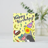 ハッピーバースデーオウム ポストカード (スタンド正面)