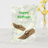 ハッピーバースデーオパンケフォークダンスシューズ カード (黄色い花)