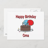 ハッピーバースデーオマドイツおばあちゃん誕生日デザイン ポストカード (正面/裏面)