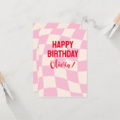 ハッピーバースデーオリビア名前をカスタムする パーソナライズされた カード (正面/裏面インサイチュ)