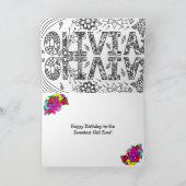 ハッピーバースデーオリビア、内側のカラーリングページ カード (内部)