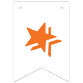 ハッピーバースデーオレンジと白 バンティングフラッグ (第1の旗)