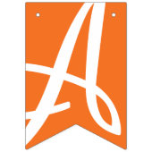 ハッピーバースデーオレンジと白 バンティングフラッグ (第3の旗)