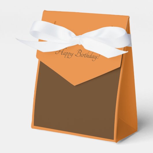 ハッピーバースデーオレンジと茶色の箱 フェイバーボックス (正面サイド)