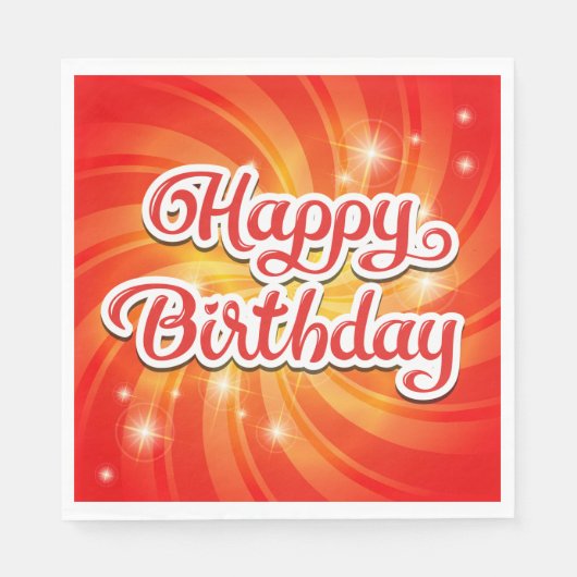 ハッピーバースデーオレンジの背景 スタンダードランチョンナプキン (正面)