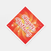 ハッピーバースデーオレンジの背景 スタンダードランチョンナプキン (角)