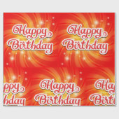 ハッピーバースデーオレンジの背景 ラッピングペーパー (フラット)