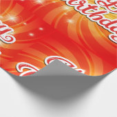 ハッピーバースデーオレンジの背景 ラッピングペーパー (角)