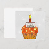 ハッピーバースデーオレンジカップケーキカパーソナライズされたード シーズンカード (正面/裏面)