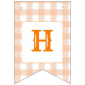 ハッピーバースデーオレンジギンガムパーティー バンティングフラッグ (第2の旗)