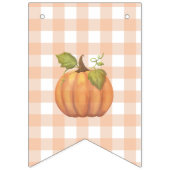 ハッピーバースデーオレンジギンガムパーティー バンティングフラッグ (第1の旗)