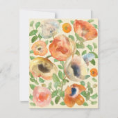 ハッピーバースデーオレンジ春の花 ノートカード (正面)