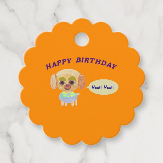 ハッピーバースデーオレンジ フェイバータグ (正面)