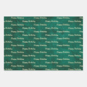 ハッピーバースデーオングリーンレザー ラッピングペーパーシート (正面)