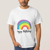 ハッピーバースデーオンレインボーテーマパーティー Tシャツ (正面)