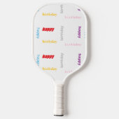 ハッピーバースデーオン白 ピックルボールラケット (裏面)