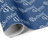 ハッピーバースデーオン青 ラッピングペーパー (ロールコーナー)