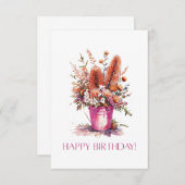 ハッピーバースデーオーストラリアのフラワーバケットカード (正面/裏面)