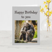 ハッピーバースデーオーバーザヒルサッおもしろいドゴリラ カード (黄色い花)