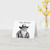 ハッピーバースデーオールドカウボーイレザージャケット カード (黄色い花)