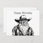 ハッピーバースデーオールドカウボーイレザージャケット ポストカード (正面/裏面)