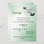ハッピーバースデーオールド化石招待状 招待状 (正面/裏面)