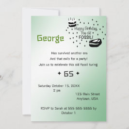 ハッピーバースデーオールド化石招待状 招待状