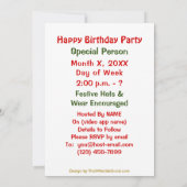 ハッピーバースデーカイカーバーチャル 招待状 (裏面)