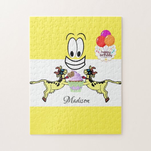 ハッピーバースデーカウカップケーキ ジグソーパズル (縦)