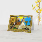 ハッピーバースデーカウボーイカード カード (黄色い花)