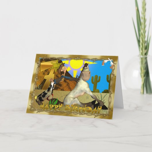ハッピーバースデーカウボーイカード カード (正面)