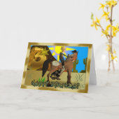 ハッピーバースデーカウボーイカード カード (黄色い花)