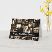 ハッピーバースデーカウボーイロデオウェスタンテーマ誕生日 カード (黄色い花)