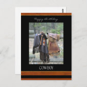 ハッピーバースデーカウボーイ葉書 ポストカード (正面/裏面)