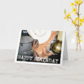 ハッピーバースデーカウボーイ カード (黄色い花)