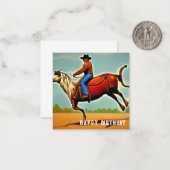 ハッピーバースデーカウボーイ ノートカード (正面/裏面インサイチュ)