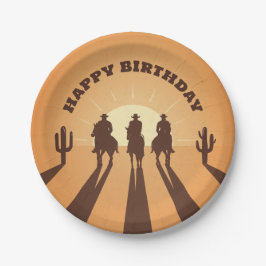 ハッピーバースデーカウボーイ ペーパープレート