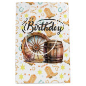 ハッピーバースデーカウボーイ ミディアムペーパーバッグ (正面)