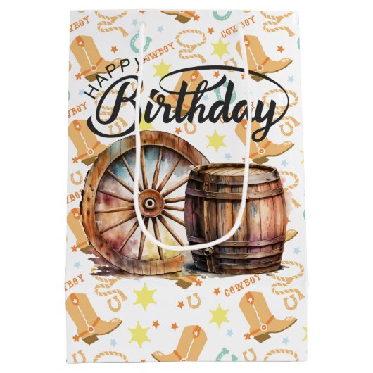 ハッピーバースデーカウボーイ ミディアムペーパーバッグ (裏面)