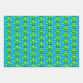 ハッピーバースデーカエルと風船 ラッピングペーパーシート (正面3)