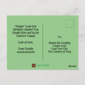 ハッピーバースデーカエル旗バルーン花火 ポストカード (裏面)